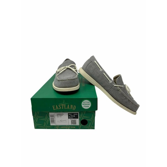 Eastland Shoes Eastland Mens Grey Yarmouth Eye Canvas Boat Shoes